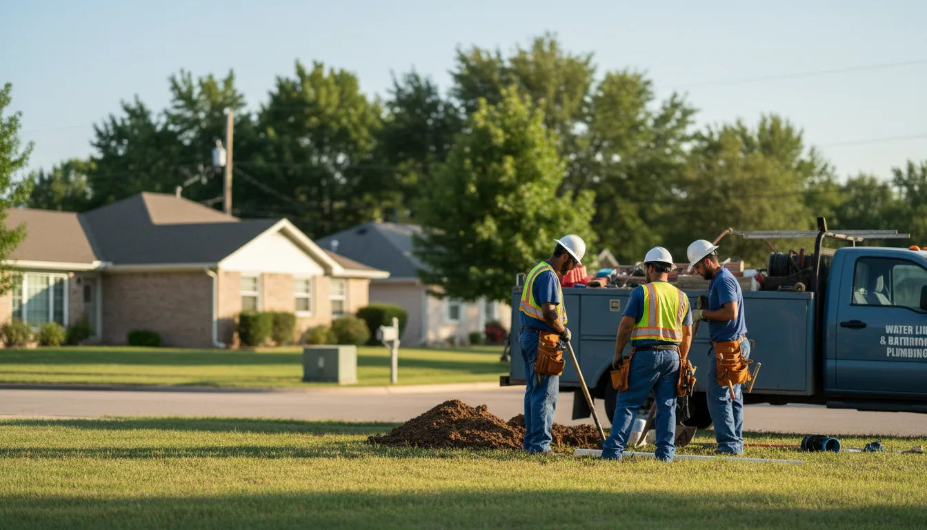 Residential water line and bathroom plumbing service in Haynes, AR